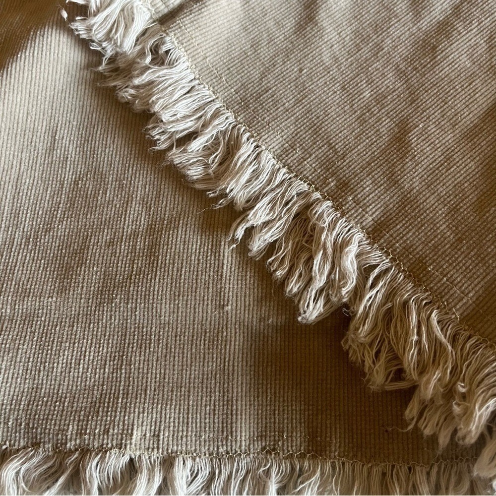 Christopher & Banks Tan Corduroy Fringed Midi Skirt Womens 8 Stretch Straight - Picture 7 of 7
